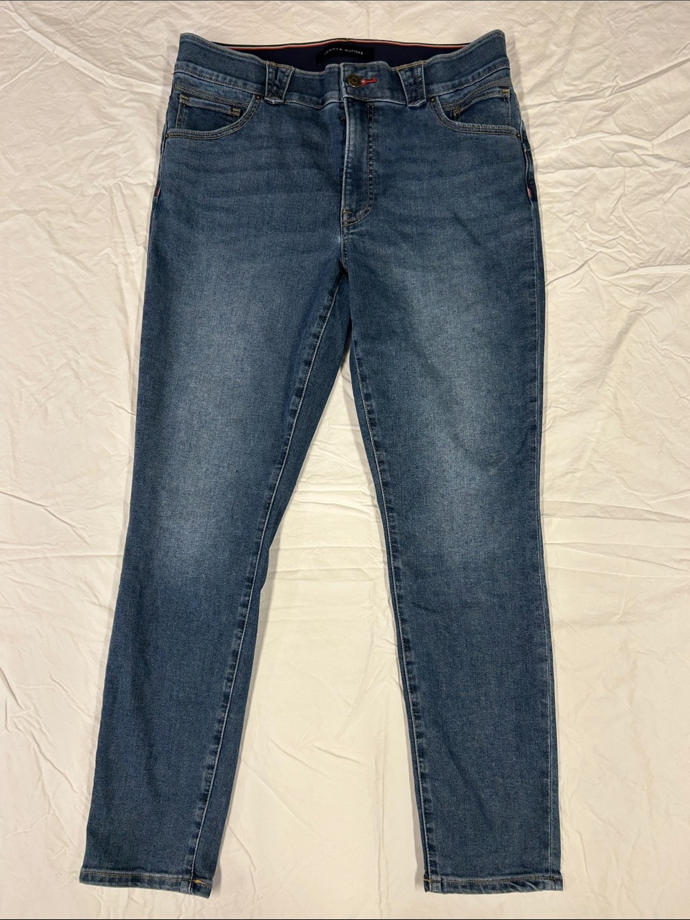 Tommy Hilfiger High Rise Skinny Ankle Jeans Size 12 Medium Wash Stretch